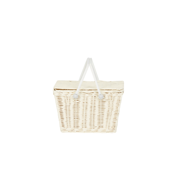 Piki Rattan Basket - Chalk