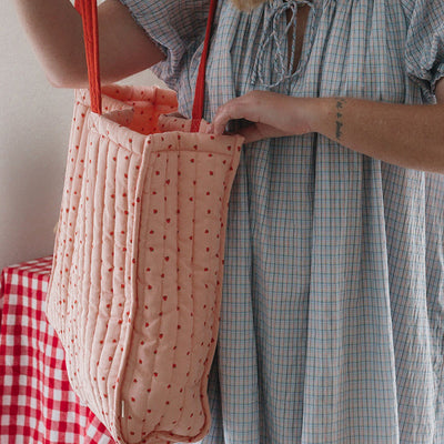 Quilted Tote Bag - Strawberry