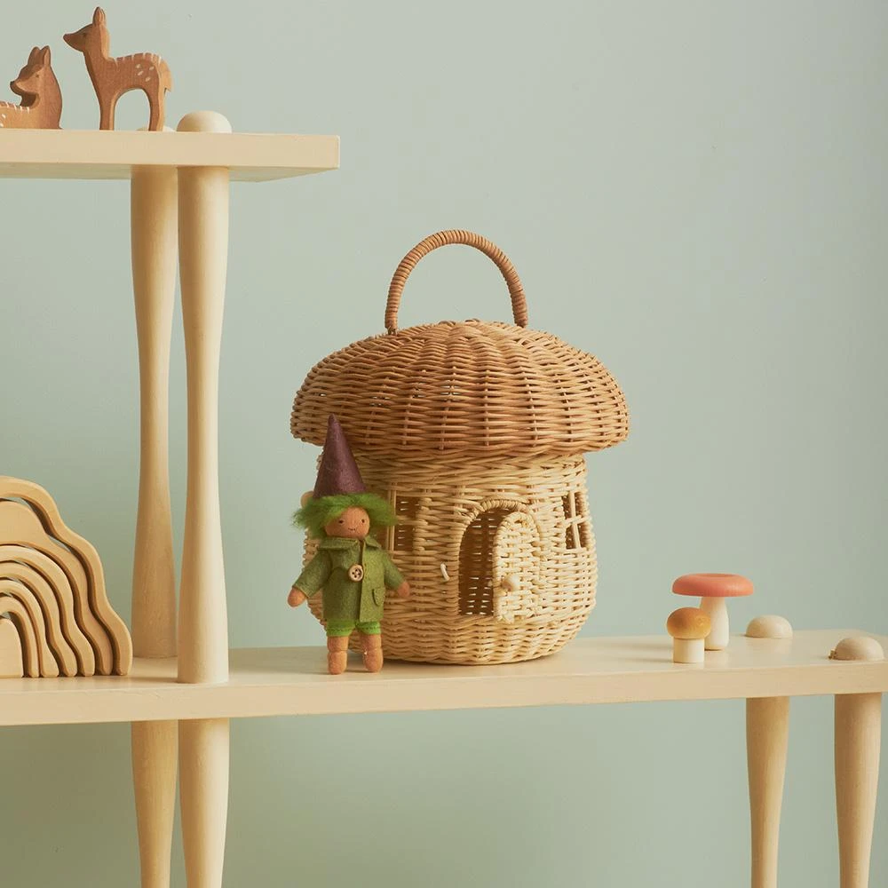 Rattan/Wicker Mushroom House | Fairy House | shops Mushroom | WonderWeaver Design | Handmade | Hand-dyed | Limited Edition