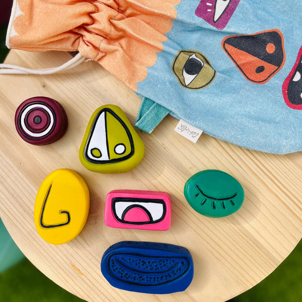 Enhance sensory exploration and imaginative play with our vibrant, tactile stones. Made from a blend of resin and granite, these weighted treasures are ideal for sparking creativity and engaging young minds in endless adventures.