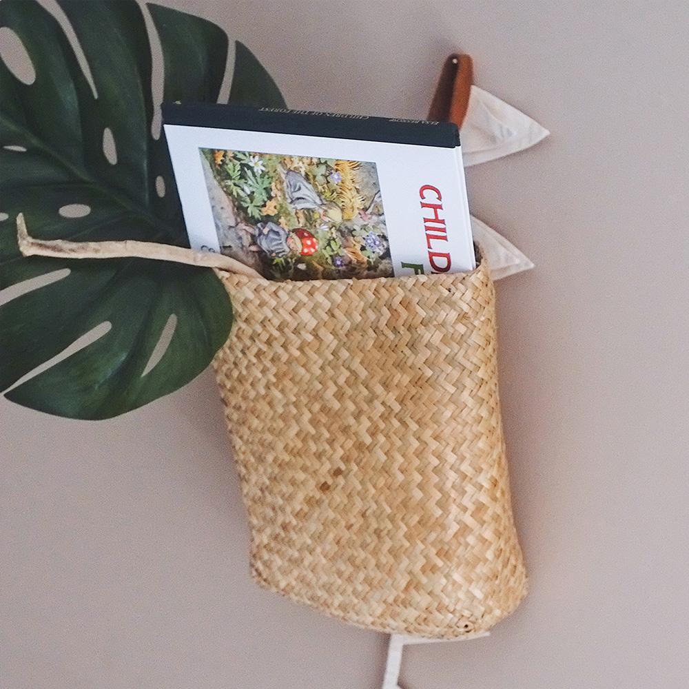 Seagrass Hanging Book Basket Olli Ella UK