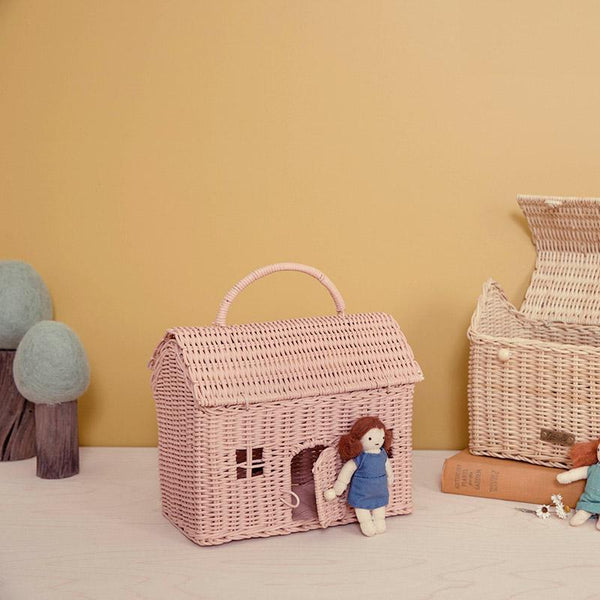 Rattan Casa Clutch - Rose