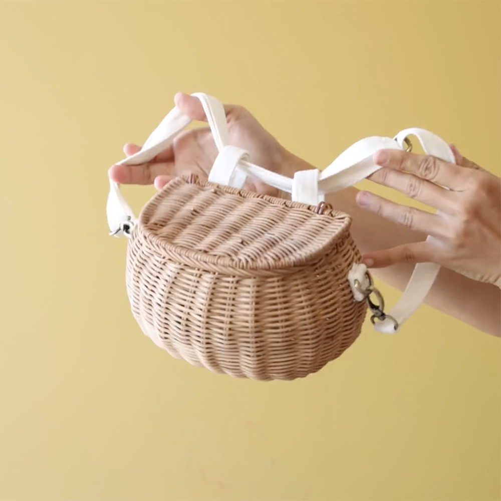 Mini Chari Rattan Bag Natural Olli Ella UK