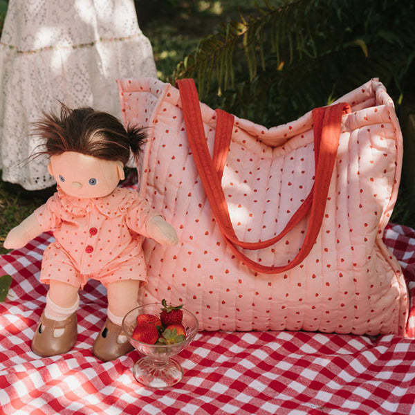 Quilted Tote Bag - Strawberry