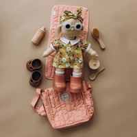 Olli Ella pink Doll changing mat and bag for kids imaginative play.