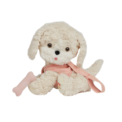 Olli Ella Dinkum Dog Cookie - White Dog, Pink Harness and Dog Bone