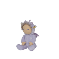 Plush toy dragon with a white background