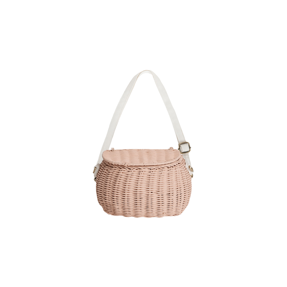Mini Chari Rattan Bag Rose – Olli Ella UK - Main Image