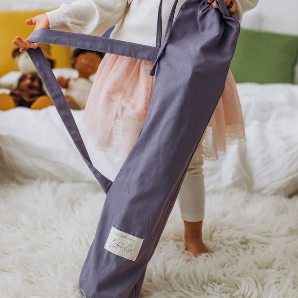 Olli Ella purple doll pram for imaginative doll play.
