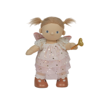 doll wearing pink and gold fairy costume