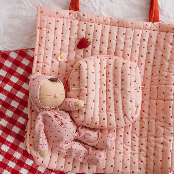 Quilted Toiletries Bag - Strawberry