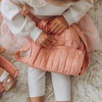 Olli Ella doll play dusty rose pink change mats and bag. Use with our dinkum dolls for imaginative doll play.