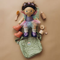 Olli Ella sage green Changing mat and bag for doll play. Play with our posable dinkum dolls and teddies for kids doll play.