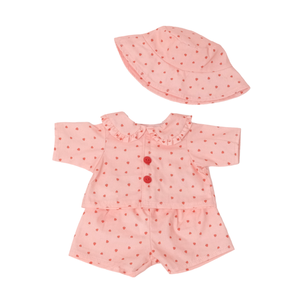 Strawberry printed outfit for Olli Ella Dinkum Dolls and other kids 35cm dolls.