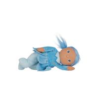 Olli Ella Blossom Buds Dinky Dinkum Iris blue flower doll laying on side