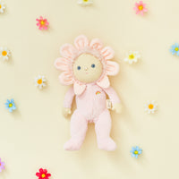 Olli Ella Blossom Buds Dinky Dinkum Rose Baby Pink Flower Doll with flowers