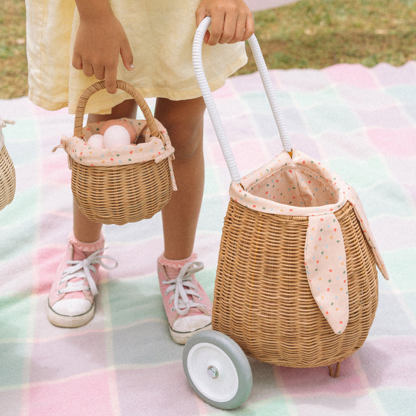 Rattan Berry Basket with Lining - Gumdrop