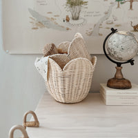 Rattan Lily Basket Set - Buttercream