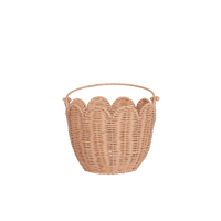 Rattan Tulip Carry Basket - Seashell Pink