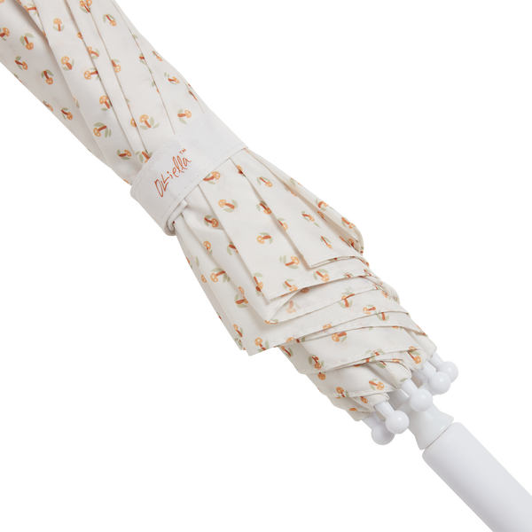Olli Ella See Ya Umbrella with Leafed Mushroom print close up of strap