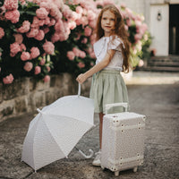 Olli Ella See Ya Suitcase with Umbrella in mushroom print