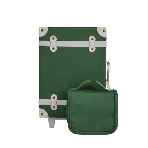Olli Ella See-ya Wash Bag in Forest Green colour for bathroom goodies with See-ya Suitcase