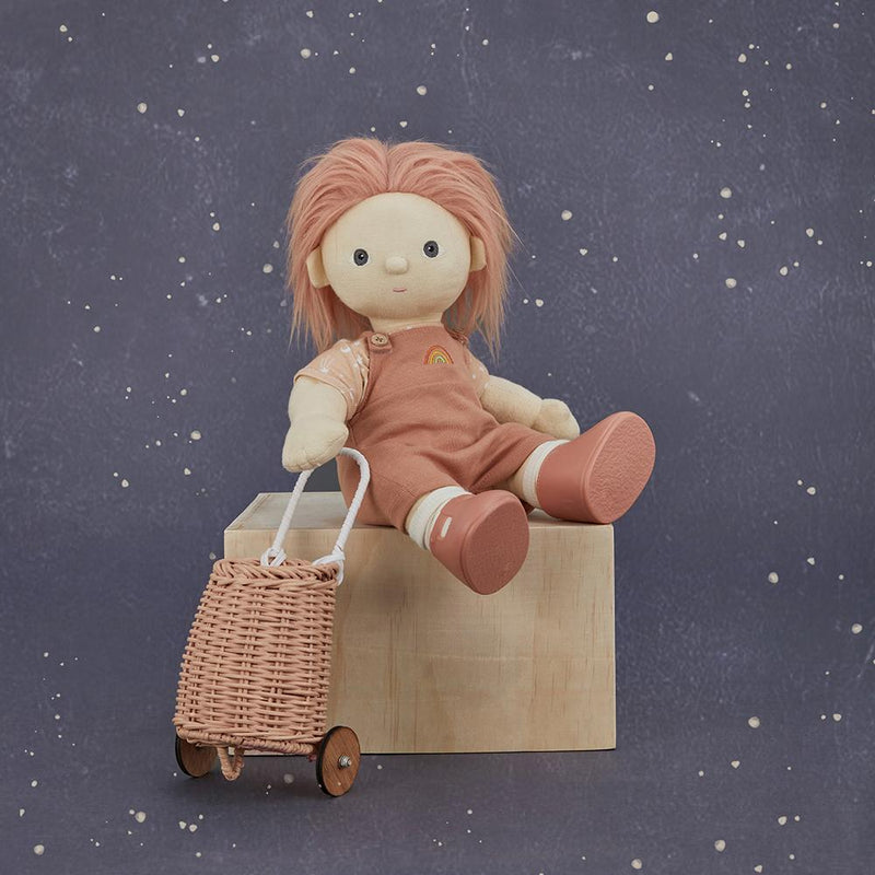 Rattan Doll Luggy - Rose
