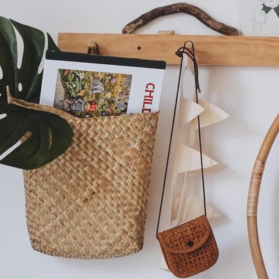 Seagrass Hanging Book Basket