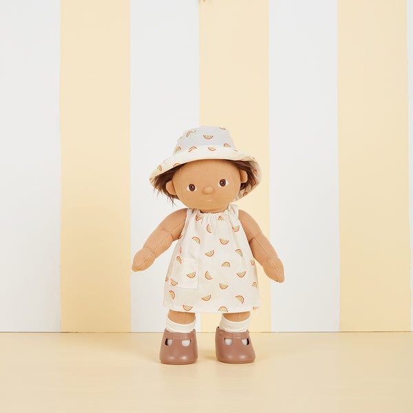 Dinkum Dolls Cotton Una Rainbow Dress Set - Ivory