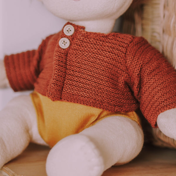 Dinkum Dolls Cardigan - Chestnut