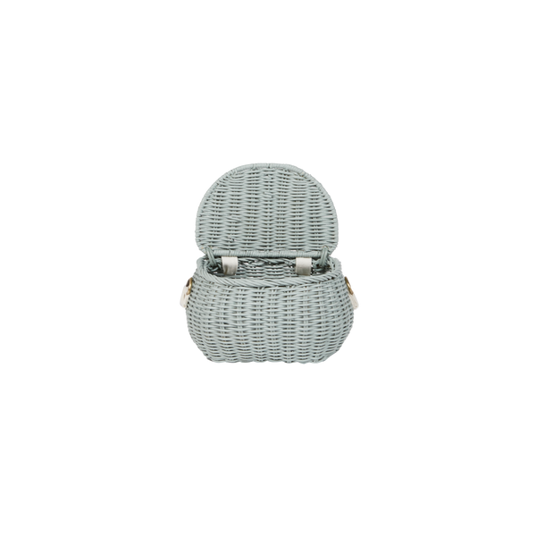 Mini Chari Rattan Bag - Vintage Blue