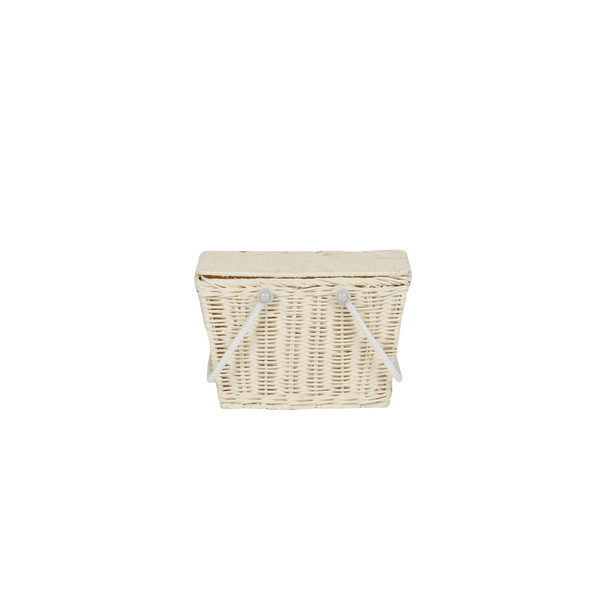 Piki Rattan Basket - Chalk