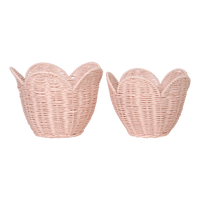 Rattan Lily Basket Set - Blush