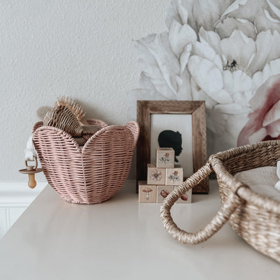 Rattan Lily Basket Set - Blush video